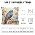 thumbnail image 5 of COMIO  Vintage Flower Bird Throw Pillow Covers Farmhouse Ink Painting Blue Robin Bird Floral Decorative Pillow Covers Square Cushion Cover for Sofa Couch, 5 of 5