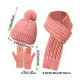 thumbnail image 3 of CxhicLuv Women's Winter Set – 3-in-1 Beanie, Scarf, Touchscreen Gloves, Acrylic, Warm & Stylish – Ideal for Skiing, Camping, Perfect for Cold Weather, Fashion Enthusiasts, Pink, 3 of 6