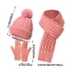 thumbnail image 3 of Set de guantes de bufanda para mujer con gorro de invierno | Combinación de punto acrílico de 3 piezas | Guantes antideslizantes con pantalla táctil | Bufanda larga con patrón retorcido | Beanie |, 3 of 6