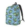 thumbnail image 2 of Yiaed Crocodile Riding Skateboard Print Backpack, Premium Laptop Backpack, Travel Backpack for Women, Lightweight Backpacks, Comfortable Back Pack-Small, 2 of 5