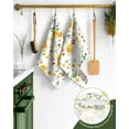 thumbnail image 3 of Flour Sack Kitchen Towels Set of 2-18x26 Cotton Dish Towels with Hanging Loop Reusable Tea Towel for Cleaning Spring Absorbent Dishcloths Cute Home Decor Housewarming, Lemon Birds, 3 of 6