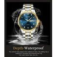 thumbnail image 6 of OLEVS Watches for Men Classic with Date Business Dress Luxury Diamond Gold/Black/Blue Waterproof Luminous Mens Wrist Watches Analog Two Tone Stainless Steel Male Reloj para Hombre, 6 of 10