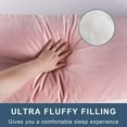 thumbnail image 5 of Pink Body Pillow Insert with Zippered Velvet Cover, Decorative Large Body Pillow for Sleeping, Cuddly Long Bed Pillow for Adults Pregnant Women Side Sleeper, 20" x 54", 5 of 8