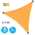 thumbnail image 3 of Voile D‘ombrage Triangulaire, 3 x 3 x 3M Toile Ombrage Triangle Imperméable, avec Protection UV et HDPE Respirant Toile Ombrage, avec Corde, pour Patio Jardin Terrasse Piscine Extérieur esquí esquí Gafas de esquí, 3 of 5