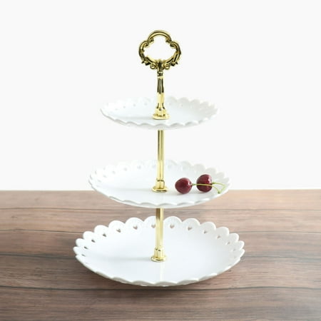 3 Tier Cake Stand Fruit Tray Rack 3 Tier Petal Decorative Removable ...