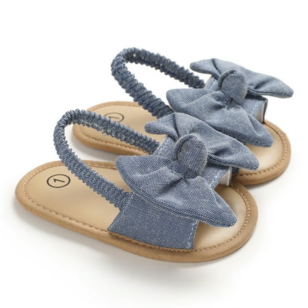 

WenaZao Toddlers Kids Stitching Shoes Back Strap Slippers with Decorative Cute Bow