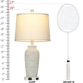thumbnail image 7 of Cinkeda Set of 2 Dimmable Touch Control Table Lamps with USB-C & AC Outlet, 25-inch Retro Resin White Jar Lamps for Bedroom Nightstand, Living Room, 7 of 7