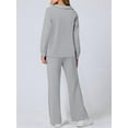 thumbnail image 5 of Women 2 Piece Outfits 2025 Fall Fashion Wide Leg Pants Lounge Set Leisure Travel Vacation Sweatsuits Light Gray XXL, 5 of 7