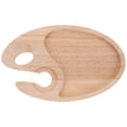 thumbnail image 1 of Wooden Appetizer Tray with Wine Glass Holder for Food Storage Beige Color 12.5 Inches, 1 of 1