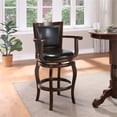thumbnail image 2 of Bowery Hill Faux Leather Cappuccino/Black Swivel Bar Stool Rectangular 31" Unassembled, 2 of 9