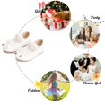 thumbnail image 5 of Toddler Little Girl White Dress Shoes Size 13 - Girl Ballet Flats Wedding Party, 5 of 6