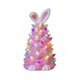 thumbnail image 5 of Gnome Easter Ceramic Tree,Light-Up Bunny Gnome Easter Decorations,Pink Bunny Tree, 5 of 5