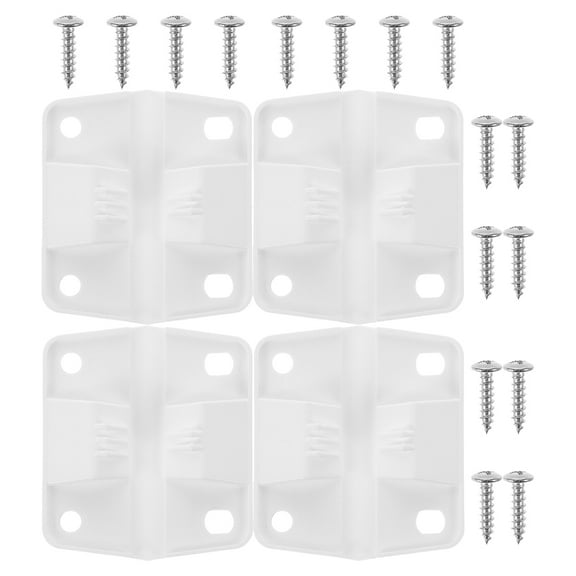 OFFIGAM Replacement Latch and Hinges Set, White Plastic, 4 Sets for Cooler Repair and Replacement