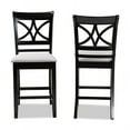 thumbnail image 5 of Baxton Studio Chandler Modern and Contemporary Grey Fabric Upholstered and Espresso Brown Finished Wood 2-Piece Counter Height Pub Chair Set, 5 of 9