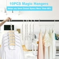 thumbnail image 2 of SUWU 10 PCS Space Saving Hangers, 5-Hole Magic Hangers - Sturdy Plastic Hanger, Closet Organizers for Clothes Storage, College Dorm Essentials, Home Organization (White), 2 of 5
