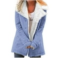 thumbnail image 2 of Spring Saving GaThRRgYP Winter Coats for Women Clearance,Women Plus Size Winter Warm Composite Plush Button Lapels Jacket Outwear Coat, 2 of 5