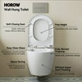 thumbnail image 2 of HOROW Wall Hung Toilet,with Soft Closing Seat,Round Floating Bowl, Rear Outlet Space Saving,White, 2 of 14