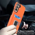 thumbnail image 6 of CoverON For Samsung Galaxy S22 Plus Phone Case, KickStand Ring Credit Card slot Rugged Cover Magnetic holder, Orange, 6 of 10