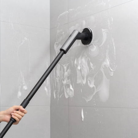 HOTO Household Cleaning Spin Scrubber with 6 Brush Heads, Long Handle and Waterproof
