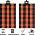 thumbnail image 4 of Fall Orange and Black Plaid Rugs, 3'x5' Area Rug Outdoor Indoor Front Porch Doormat Cotton Hand-Woven Layered Door Mats for Entryway Patio Laundry Bedroom Living Room, 4 of 9