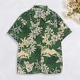 thumbnail image 4 of Trendy Summer Shirt Patch Pocket Quick Drying Hawaiian Shirt Summer Floral Leaves Print Hawaiian Shirt, 4 of 5