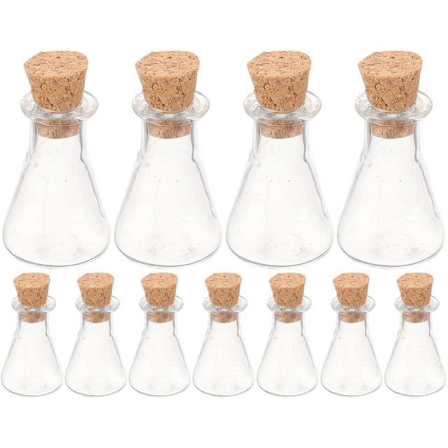 12 Frascos de Vidrio Miniatura, Botellas de los Deseos, Adornos de Vidrio.