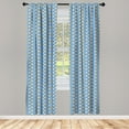 thumbnail image 4 of Ambesonne Summer Window Curtains, Pastel Bees Flying Cartoon, Each 28" W x 63" L, Sand Brown and Blue, 4 of 4