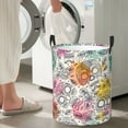 thumbnail image 4 of Lsque Skull and Flowers pattern Laundry Hamper Basket, Tall Woven Rope Hamper Basket for Clothes, Lightweight Storage Basket, Collapsible Waterproof-Medium, 4 of 8