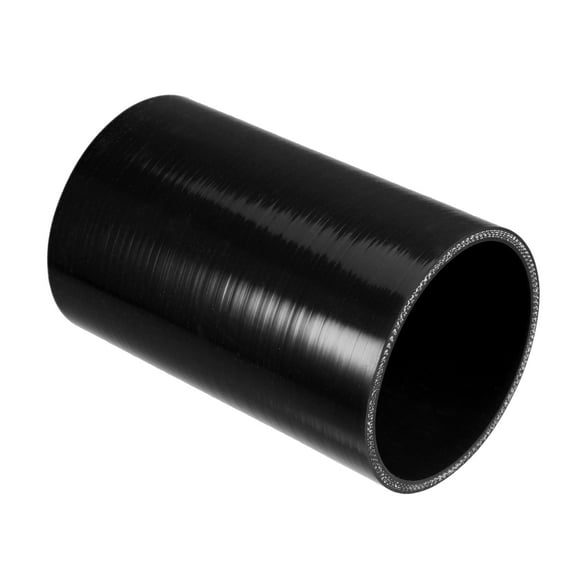 3.5" ID 6" Length 4-Ply Reinforced High Temp Straight Coupler Silicone Reducer Hose Black for Car