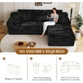 thumbnail image 3 of LLappuil 108" Sectional Sofa, Modular Sectional Couch with Left Chaise, Deep Seat Corduroy Cloud Sofa for Living Room Black, 3 of 8