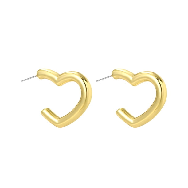 1 par de pendientes de aro, dijes, pendientes de joyería simples, ligeros, creativos y elegantes Corazón 3x3cm Yuyangstore Aretes de aro