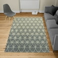 thumbnail image 2 of Abstract Turkish Area Rug, Retro Geometric Ombre Inspired Pattern Classic Curves Illustration, Soft Carpet for Living Room Decor with Distressed Look, 5.2' X 7.6', Grey Teal, by Ambesonne, 2 of 4