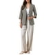 thumbnail image 2 of Blazers informales para mujeres, verano, chaqueta blazer de traje ligera de algodón y lino, manga 3/4, XL, gris, 2 of 6