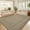 Brown, variant on Large Bedroom Rugs 10x13 Modern Checkered Accent Rugs with Non-Slip Backing, Contemporary Plaid Floor Cover, Stain-Resistant Low Pile Indoor Carpet for Dining Room, Black