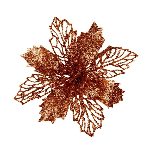 PPKVUFD Poinsettia Flower for Christmas Tree, 1 Pcs Glitter Christmas Flower Artificial Poinsettia Flowers Xmas Tree Ornaments for Christmas Party Wreath Decoration