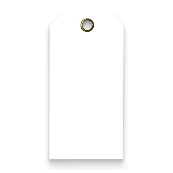 Tags 4 Less 15 Mil Blank Plastic Hang Tags – 3” x 6” Waterproof Heavy Duty Vinyl Labels for Outdoor Tagging, Equipment Labeling, Luggage, Valves & More (White, Pack of 100)