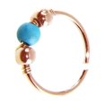 thumbnail image 2 of Guardoinrt Turquoise Beaded Ear Bone Nail Copper Geometric Nose Rings Clips Lip Body Piercing Stud Earring Jewelry, 2 of 8