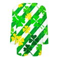 thumbnail image 4 of Diufon T-Shirts de la Saint-Patrick pour Femmes Décontractés Grande Taille Imprimé Trèfle Manches 3/4 Col Rond, 4 of 5