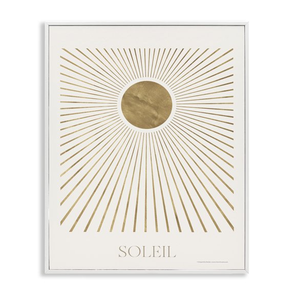 Stupell Industries Soleil Boho Sun Astrology & Stars Painting White Framed Art Print Wall Art, 11 x 14