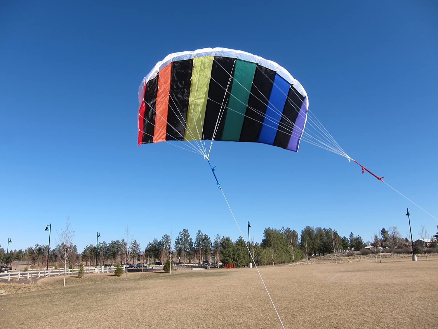 In the Breeze 2972 — Rainbow 50 Inch Sport Kite - Dual Line Stunt Parafoil - Includes Kite Line and Bag