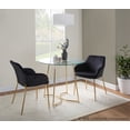 thumbnail image 3 of Daniella Contemporary Dining Chair in Gold Steel and Black Velvet by LumiSource - Set of 2, 3 of 4