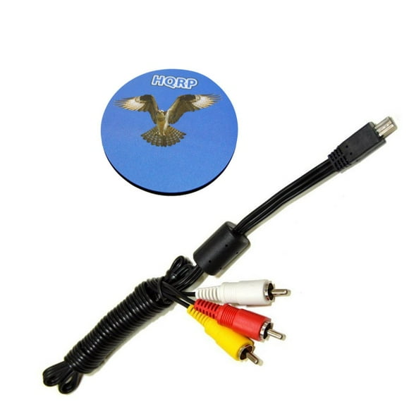 HQRP Mini USB To 3 RCA Audio Video Cable for Canon PowerShot SX160 IS, SX170 IS, SX600 HS, SX610 HS, SX700 HS, SX710 HS Digital Camera + HQRP Coaster