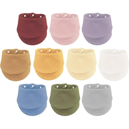 Baby Bandana Bibs Organic Muslin Bibs for Baby Boy Girl Drool Bibs for Newborn Infant Soft Absorbent Unisex Bibs