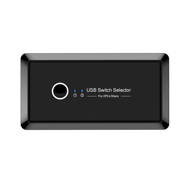Sidaley Selector de interruptor USB 2 computadoras que comparten el concentrador de la caja del conmutador periférico 4 dispositivos USB Hub Juegos de teclado y mouse para computadora