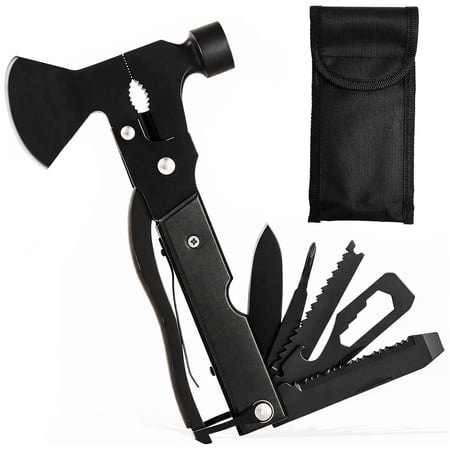 JILhome Camping Essentials Hammer 12 in 1 Multitool Hammer Multi Tool with Axe Hammer Pliers Saw Screwdrivers for Camping Hiking Fathers Day Gifts for Men Dad Him