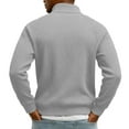 thumbnail image 3 of CCRFTGI Quarter Zip Pullover Men Casual Long Sleeve Mock Neck Sweatshirt Lightweight Pullover Athletic Sweater Polo Gray L, 3 of 3