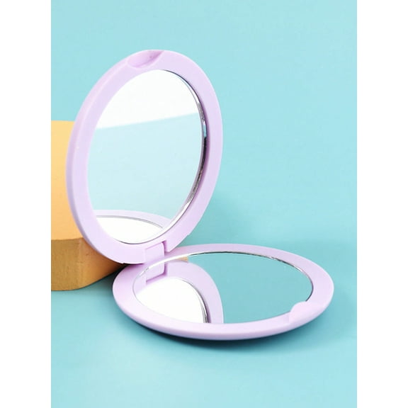 Round Folded Double Sided Mirror Wholesale Cute Mini Clamshell Student Portable Dressing Pocket Diy Small Mirror