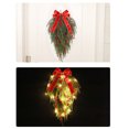 thumbnail image 2 of Couronne de Noël aux Baies Rouges avec Nœud - Guirlande Artificielle de 24 Pouces en Forme de Larme pour Porte d'Entrée, Mur et Décoration Intérieure pour les Fêtes, 2 of 8