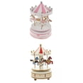 thumbnail image 1 of carrusel de madera,Tiovivo Carrusel Caja de música giratoria,Carrusel Music Box juguetes musicales Madera vintage,Wind-Up Music Box niñas regalos Navidad madera Caballo,Caja de música, 1 of 9
