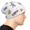 thumbnail image 6 of Beanie Hats for Men and Women, Colorful Beetles Butterflies Patterns Adult Unisex Knit Hat Winter Warm Skull Cap, 6 of 7